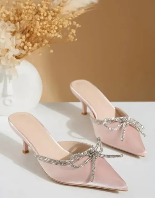 Baby_Pink_Satin_Kitten_Heels_With_Rhinestone_Bow_Mules_For_Women