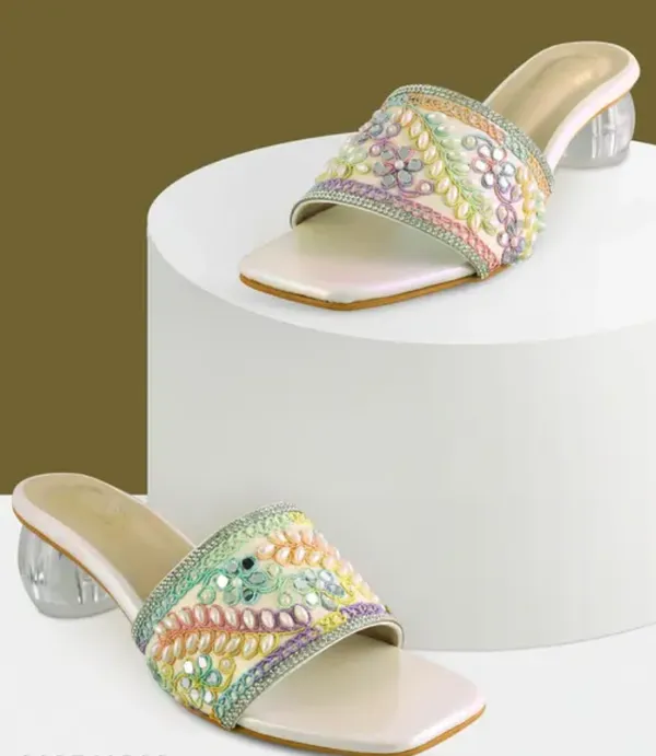 Gold_Embroidered_Flat_Slider_Heels_with_Transparent_Block_Heel_For_Women