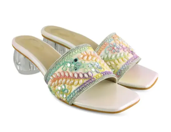 Gold_Embroidered_Flat_Slider_Heels_with_Transparent_Block_Heel_For_Women