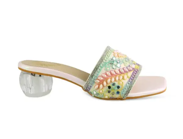 Gold_Embroidered_Flat_Slider_Heels_with_Transparent_Block_Heel_For_Women