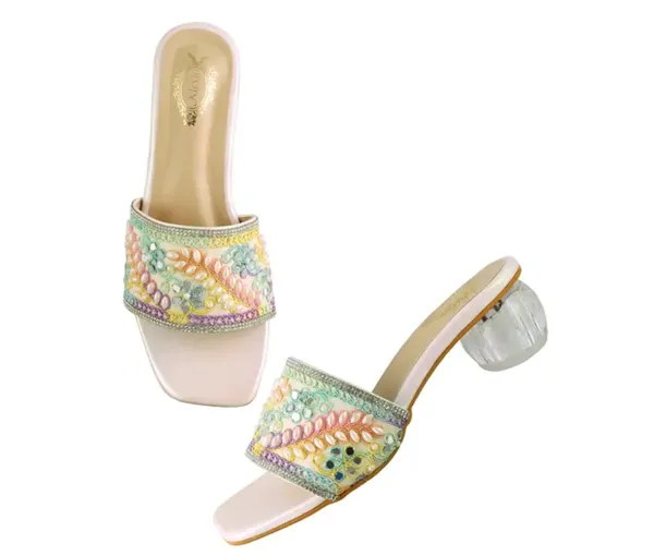 Gold_Embroidered_Flat_Slider_Heels_with_Transparent_Block_Heel_For_Women
