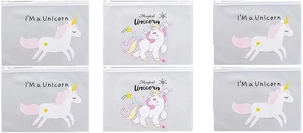 White_Transparent_Stationery_Pouch_Unicorn_Art_Plastic_Pencil_Box_Unicorn_Art_Plastic_Pencil_Boxes_(Pack_Of_10)
