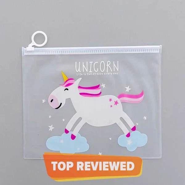 White_Toyvision_Pencil_Case_Office_Student_Pencil_Cases_School_Supplies_Box_Unicorn_Art_Plastic_Pencil_Box