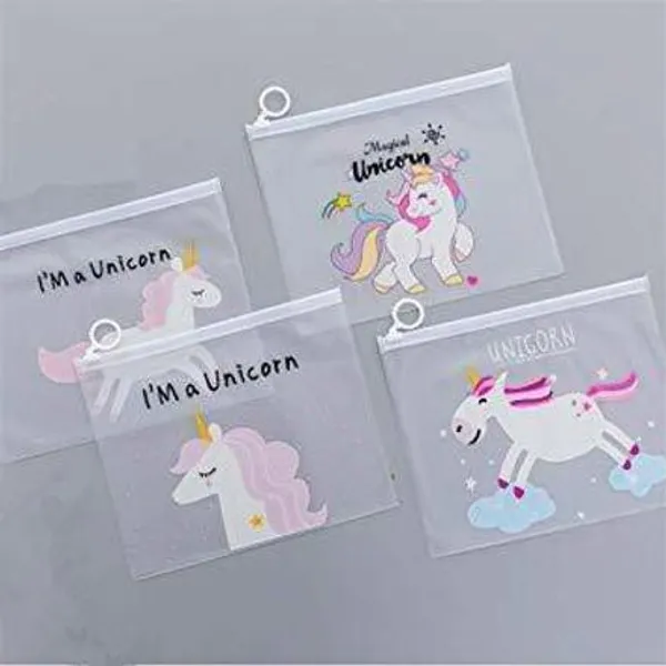 White_Beauty_Phoria_Unicorn_Transparent_Pouches_Art_Canvas_Pencil_Boxes_(Pack_Of_12)