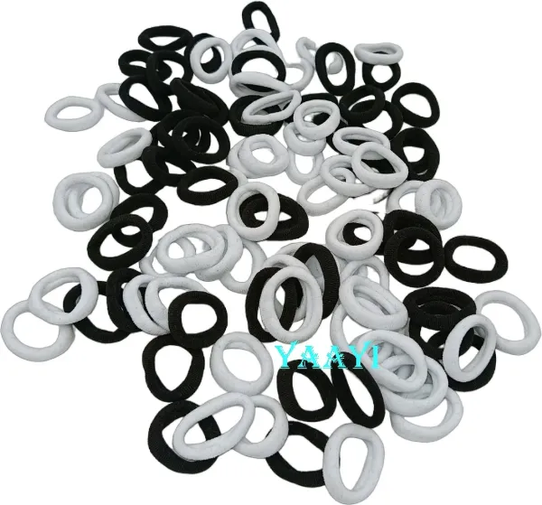 Black_&_White_Cute_Mini_Baby_Girl_Soft_Elastic_Rubber_Band_(Pack_Of_100)