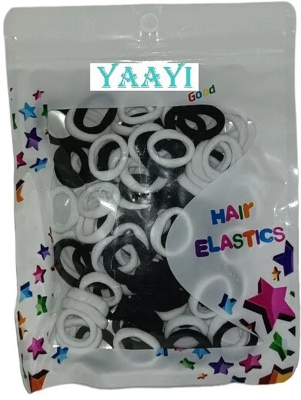 Black_&_White_Cute_Mini_Baby_Girl_Soft_Elastic_Rubber_Band_(Pack_Of_100)