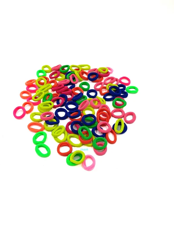 Multicolor_Cute_Mini_Baby_Girl_Soft_Elastic_Neon_Rubber_Band_(Pack_Of_100)