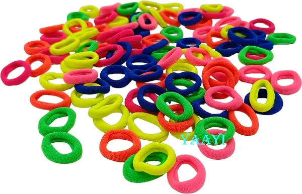 Multicolor_Cute_Mini_Baby_Girl_Soft_Elastic_Neon_Rubber_Band_(Pack_Of_100)