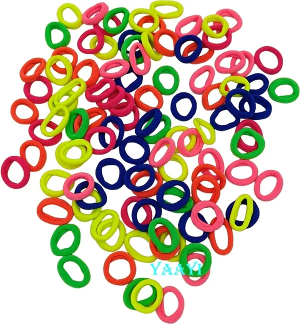 Multicolor_Cute_Mini_Baby_Girl_Soft_Elastic_Neon_Rubber_Band_(Pack_Of_100)
