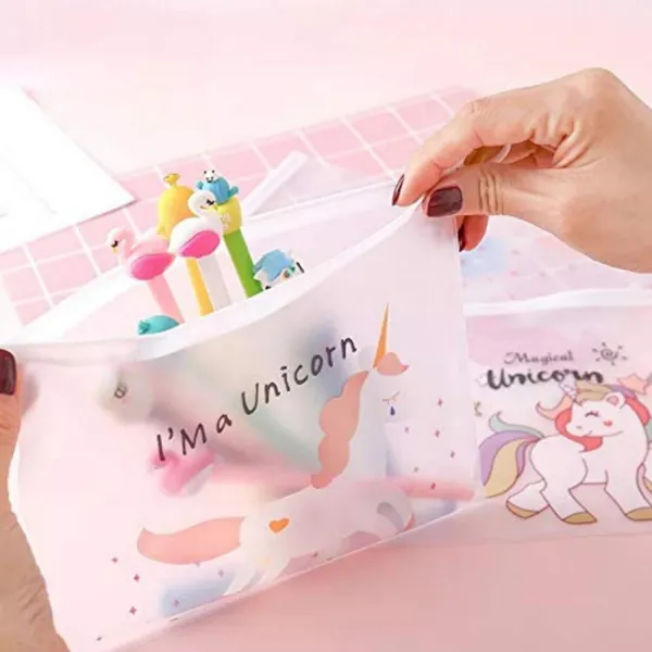 Multicolor_Transparent_Stationery_Pouch_Easy_To_Find_The_Things_You_Needed_Best_For_Birthday_Return_Gift_Unicorn_Art_Plastic_Pencil_Boxes_(Pack_Of_5)