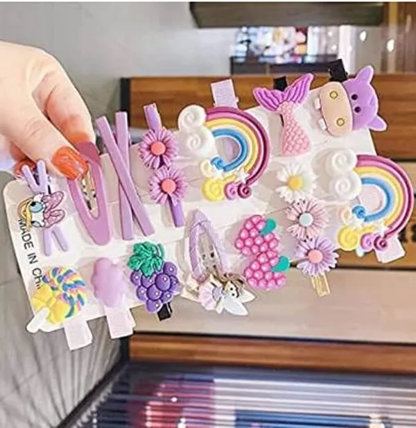 Gold_Metal_Sia_Vendors_Baby_Girl_Cute_Ponytail_Holder_Pins_Set_Pink_Color_Hair_Extension_(Pack_Of_18)