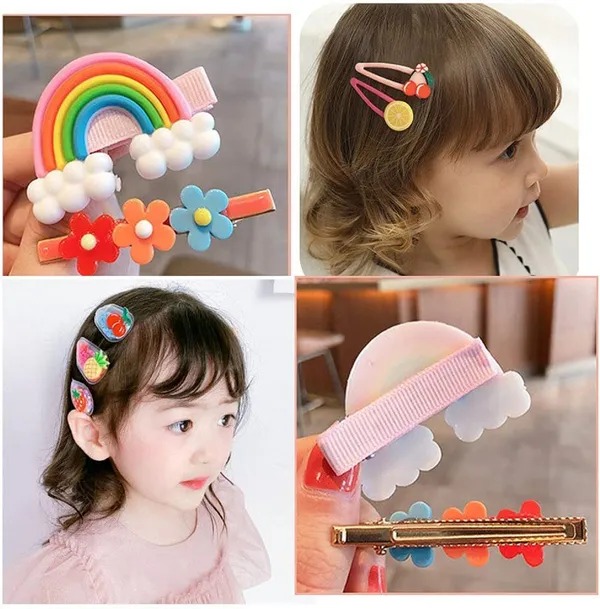 Gold_Metal_Sia_Vendors_Baby_Girl_Cute_Ponytail_Holder_Pins_Set_Pink_Color_Hair_Extension_(Pack_Of_18)