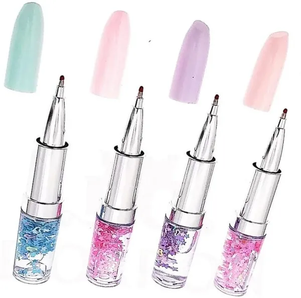 Solid_Aum_Lipstick_Shape_Pen_For_Girls_Stationery_Set_Ink_Color_Glitter_Gel_Pen_(Pack_Of_4)
