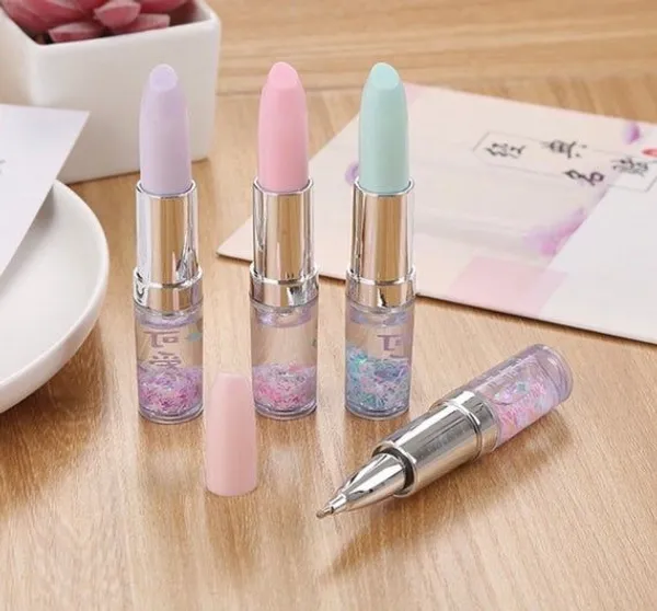 Solid_Aum_Lipstick_Shape_Pen_For_Girls_Stationery_Set_Ink_Color_Glitter_Gel_Pen_(Pack_Of_4)