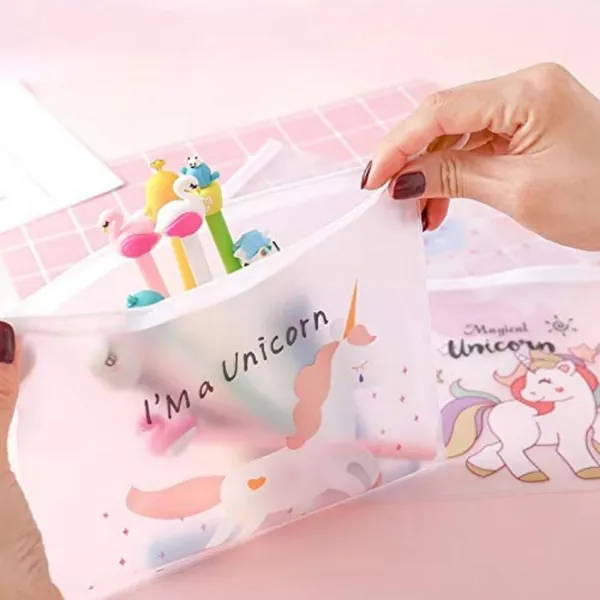White_Unicorn_Animal_Art_Plastic_Pencil_Box_Pouches_For_School_Stationery_Item_Birthday_Return_Gifts_For_Kids_Unicorn_Art_Plastic_Pencil_Boxes_(Pack_Of_15)