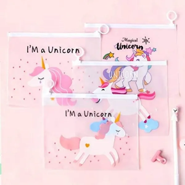 White_Transparent_Stationery_Pouch_Unicorn_Art_Plastic_Pencil_Box_Unicorn_Art_Plastic_Pencil_Boxes_(Pack_Of_12)
