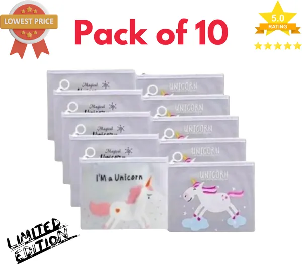 White_Transparent_Stationery_Pouch_Unicorn_Art_Plastic_Pencil_Box_Unicorn_Art_Plastic_Pencil_Boxes_(Pack_Of_10)