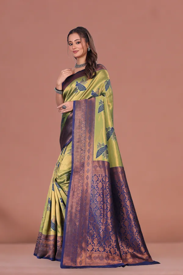 Royal_Green_&_Navy_Blue_Banarasi_Silk_Saree_with_Peacock_Motif_and_Antique_Zari_Weaving_Wedding_&_Festive_Wear