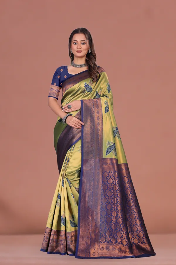 Royal_Green_&_Navy_Blue_Banarasi_Silk_Saree_with_Peacock_Motif_and_Antique_Zari_Weaving_Wedding_&_Festive_Wear