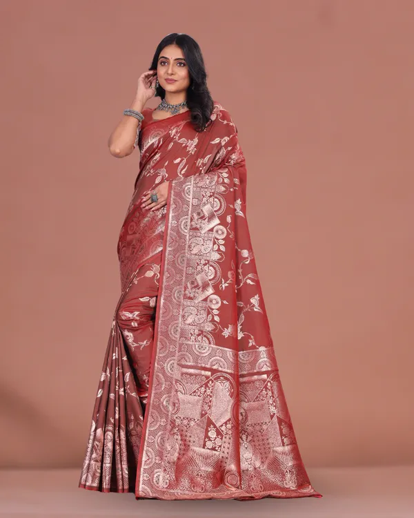 Rust_Red_Banarasi_Silk_Saree_with_Silver_Zari_Weaving_and_Traditional_Motifs