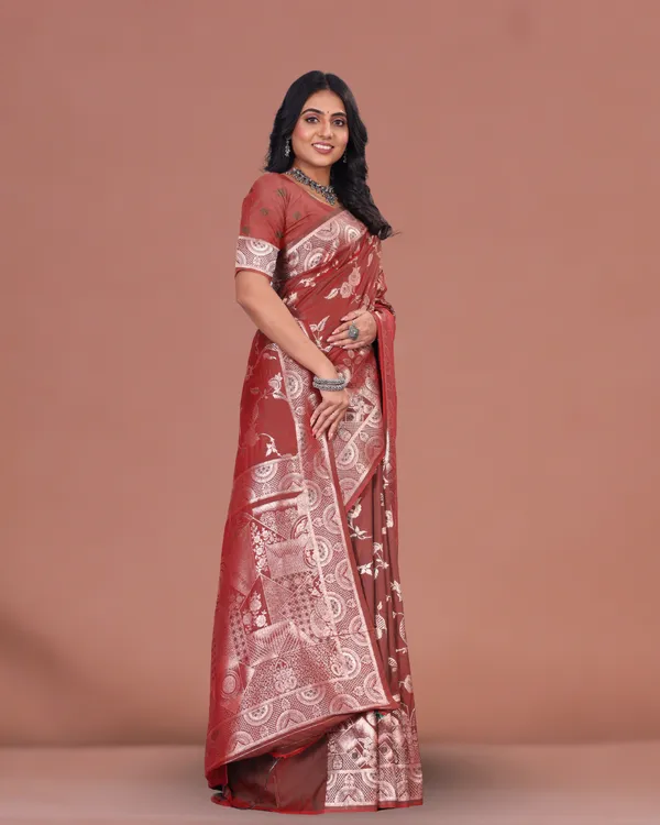 Rust_Red_Banarasi_Silk_Saree_with_Silver_Zari_Weaving_and_Traditional_Motifs