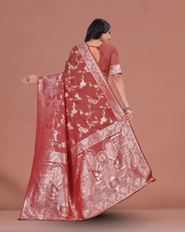 Rust_Red_Banarasi_Silk_Saree_with_Silver_Zari_Weaving_and_Traditional_Motifs