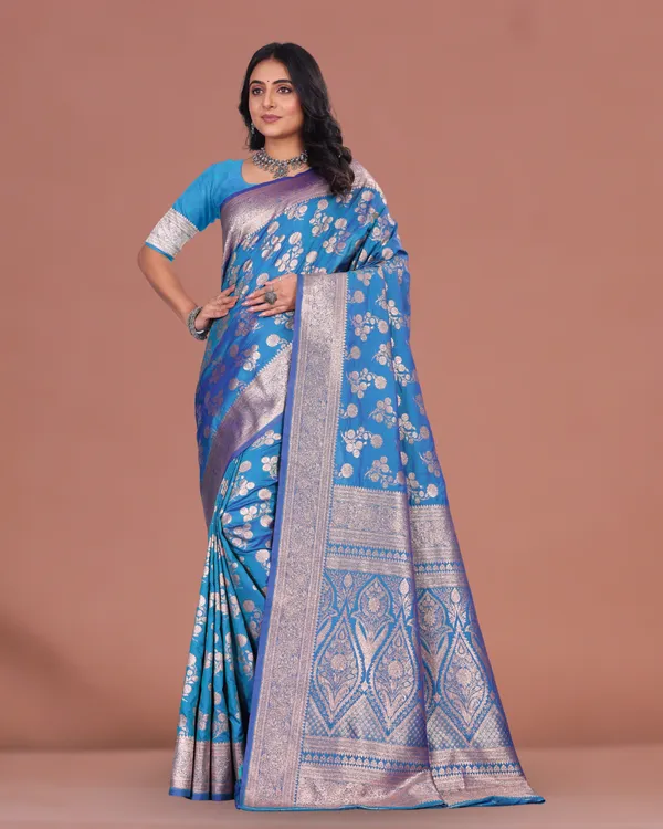 Royal_Blue_Banarasi_Silk_Saree_with_Silver_Zari_Weaving_&_Traditional_Border