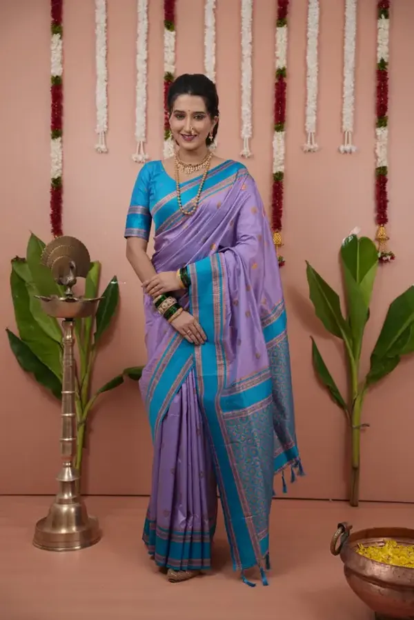 Woven_Narayanpet_Cotton_Silk_Saree_(Lavender)