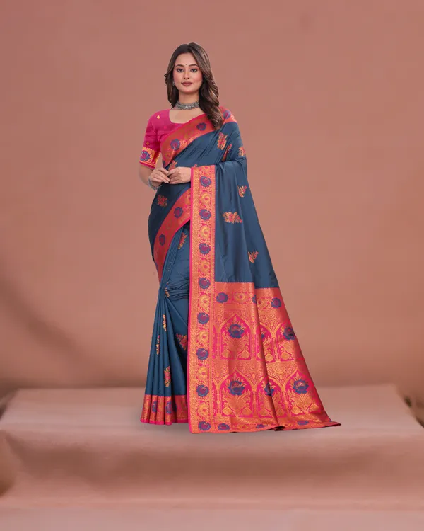 Elegant_Banarasi_Silk_Saree_with_Rich_Pallu_&_Blouse_Piece_Festive_Collection