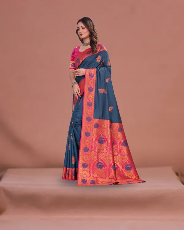 Elegant_Banarasi_Silk_Saree_with_Rich_Pallu_&_Blouse_Piece_Festive_Collection
