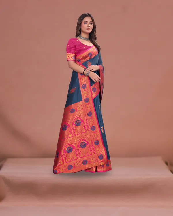 Elegant_Banarasi_Silk_Saree_with_Rich_Pallu_&_Blouse_Piece_Festive_Collection