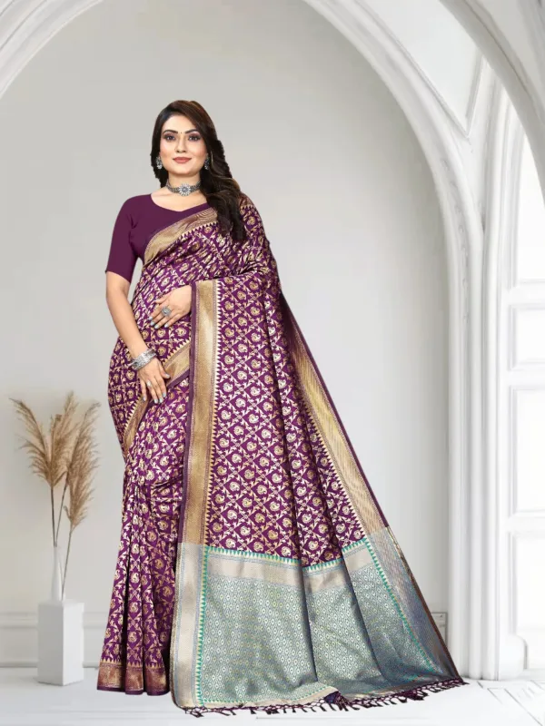 Purple_Woven_Banarasi_Jacquard_Saree_For_Women