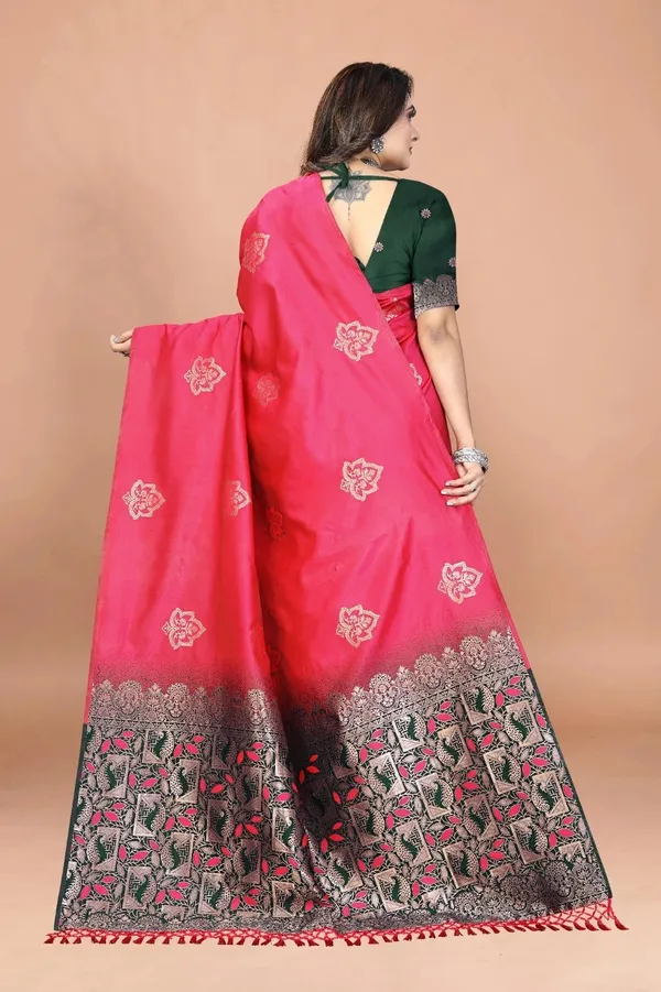 Pink_Woven_Banarasi_Jacquard_Saree_For_Women