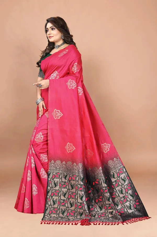 Pink_Woven_Banarasi_Jacquard_Saree_For_Women