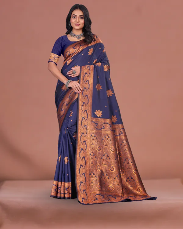 Royal_Navy_Blue_Banarasi_Silk_Saree_with_Golden_Zari_Weaving_&_Designer_Pallu_for_Festive_Wear