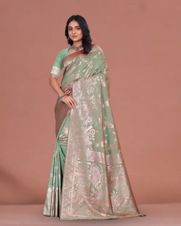 Mint_Green_Banarasi_Silk_Saree_with_Intricate_Silver_Zari_and_Rich_Traditional_Pallu