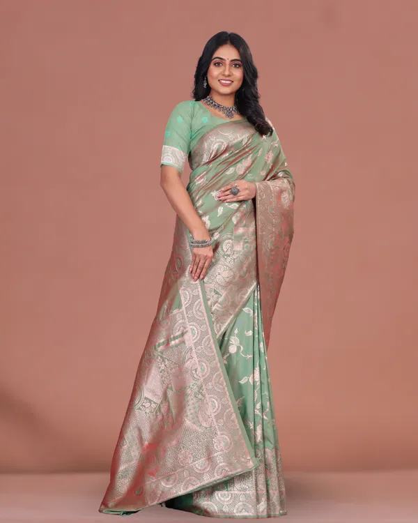 Mint_Green_Banarasi_Silk_Saree_with_Intricate_Silver_Zari_and_Rich_Traditional_Pallu