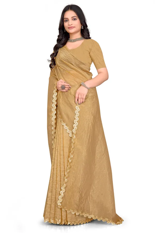 Gold_Solid_Bollywood_Cotton_Linen_Saree_For_Women