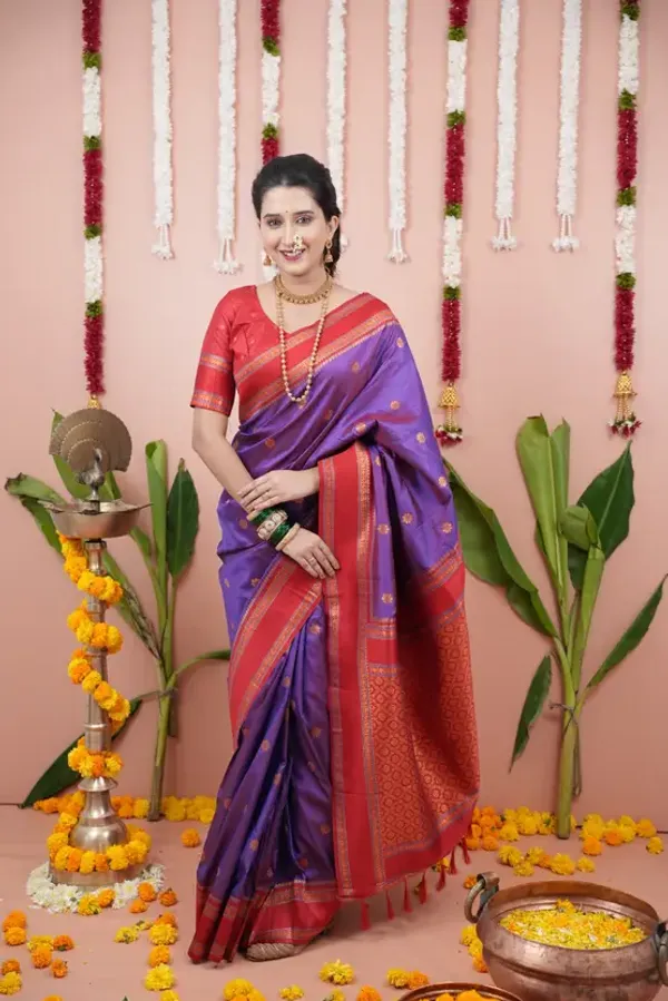Woven_Narayanpet_Cotton_Silk_Saree_(purple_and_red)