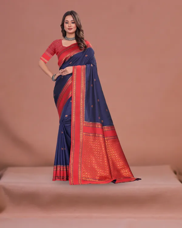 Woven_Narayanpet_Cotton_Silk_Saree_(DARK_BLUE)