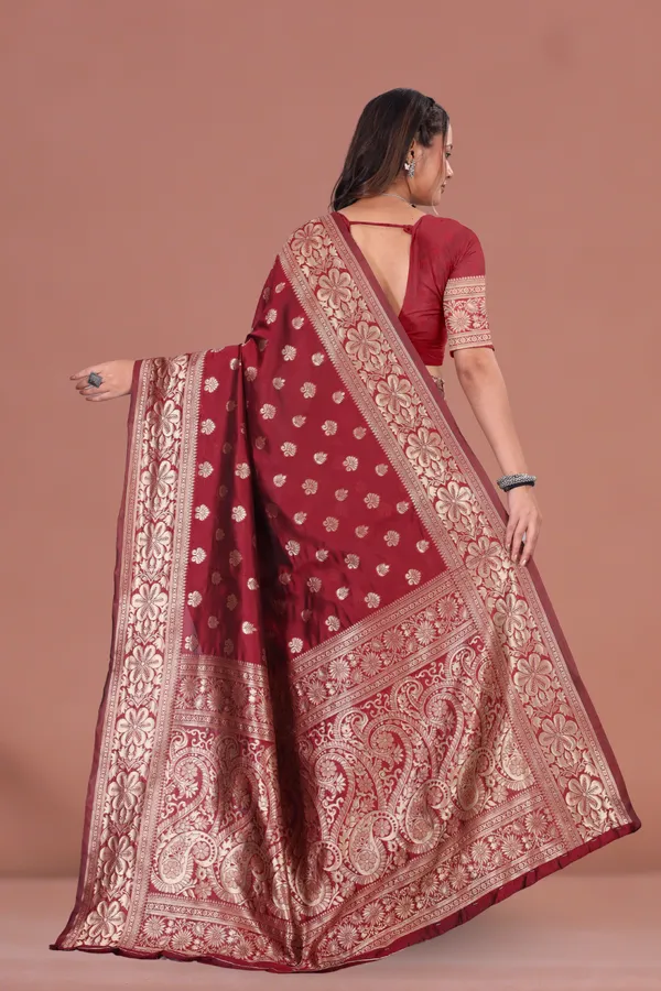 Rich_Maroon_Banarasi_Silk_Saree_with_Antique_Golden_Zari_Work