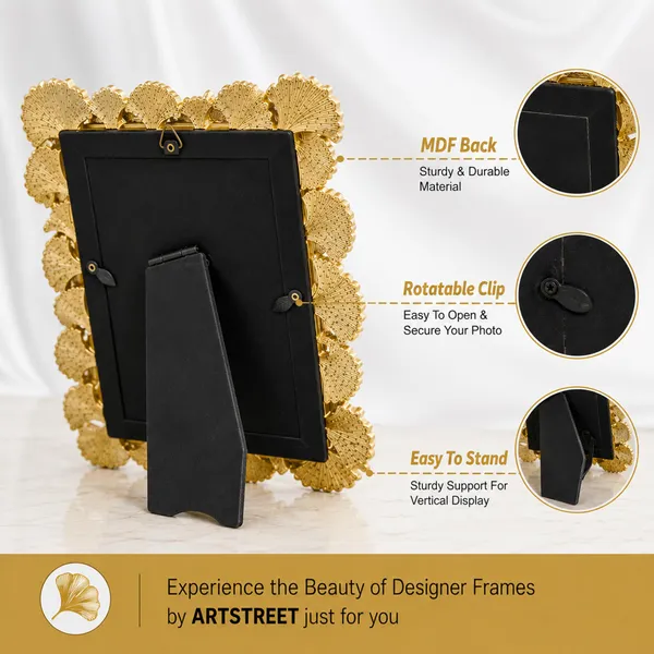 Golden_Ginkgo_Leaf_Photo_Frame_5x7_Decorative_Metal_Tabletop_Picture_Holder_Vintage_Resin_Centerpiece