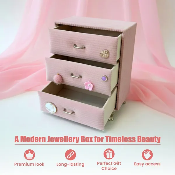 Vintage_Pink_Fabric_Jewelry_Box_with_3_Drawers_|_Decorative_Mini_Jewelry_Organizer_&_Storage_Chest_for_Rings,_Earrings,_Bracelets_&_Accessories_|_Elegant_Vanity_Décor_Gift_for_Women_&_Girls