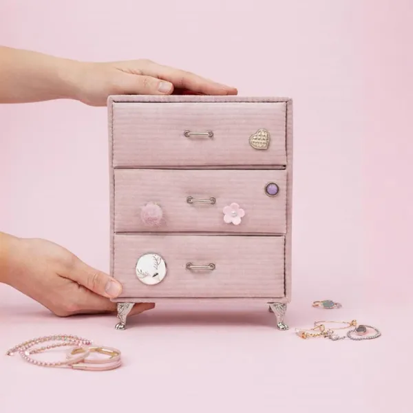 Vintage_Pink_Fabric_Jewelry_Box_with_3_Drawers_|_Decorative_Mini_Jewelry_Organizer_&_Storage_Chest_for_Rings,_Earrings,_Bracelets_&_Accessories_|_Elegant_Vanity_Décor_Gift_for_Women_&_Girls