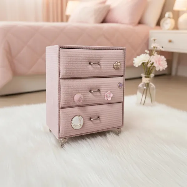 Vintage_Pink_Fabric_Jewelry_Box_with_3_Drawers_|_Decorative_Mini_Jewelry_Organizer_&_Storage_Chest_for_Rings,_Earrings,_Bracelets_&_Accessories_|_Elegant_Vanity_Décor_Gift_for_Women_&_Girls