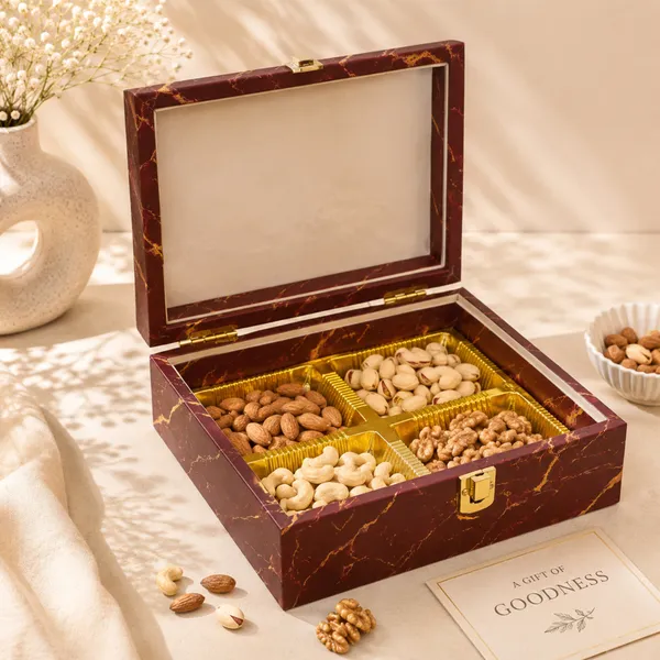 Premium_Brown_Finish_Gift_Box_with_4_Compartments