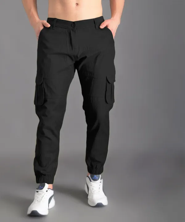Black_Regular_Mid_Rise_Cargo_Pants_For_Men