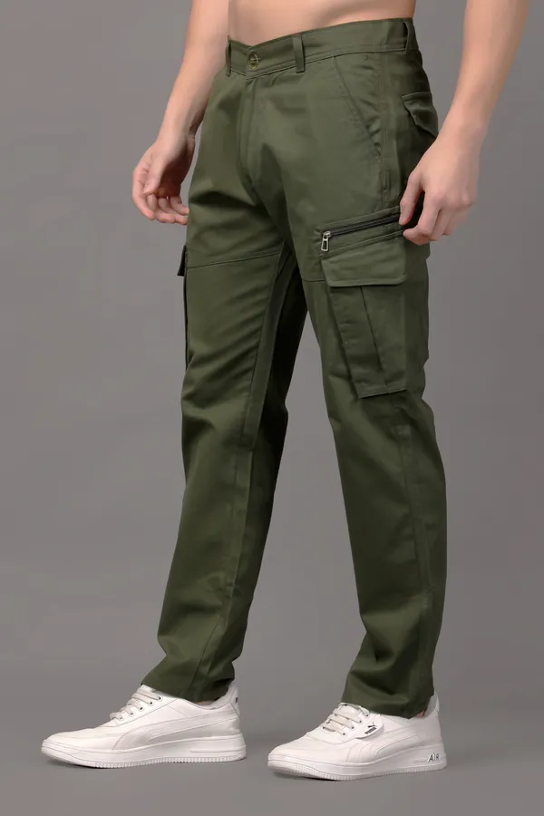 Dark_Green_Regular_Mid_Rise_Cargo_Pants_For_Men