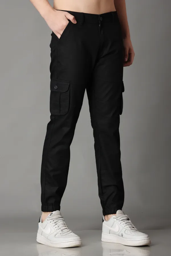 Black_Regular_Mid_Rise_Cargo_Pants_For_Men