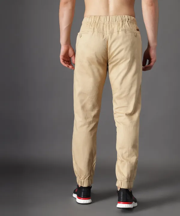 Beige_Slim_Mid_Rise_Cotton_Jogger_Pants_For_Men